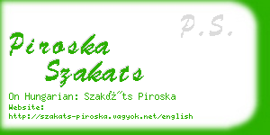 piroska szakats business card